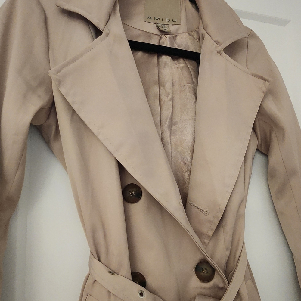 Amisu Women's Cream Trench Coat